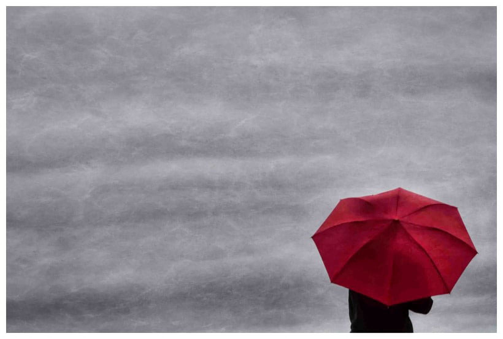 Marmont Hill "Little Red Umbrella 2" Painting Print on Canvas