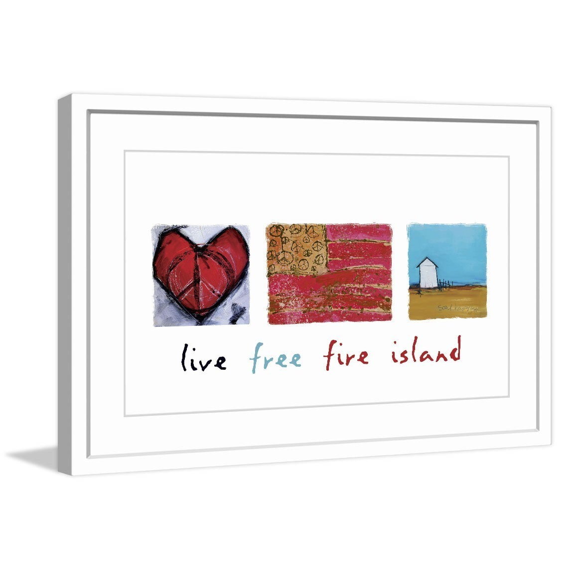 Marmont Hill 'Live Free Fire Island' by Tori Campisi Framed Painting Print
