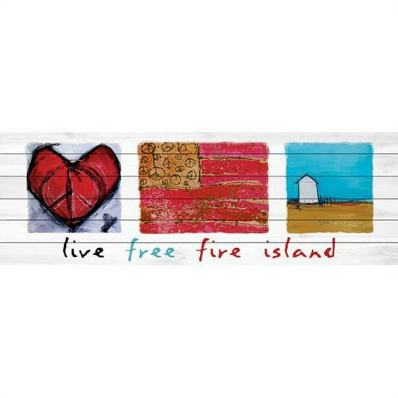 Marmont Hill "Live Free Fire Island" by Tori Campisi Painting Print on White Pine Wood