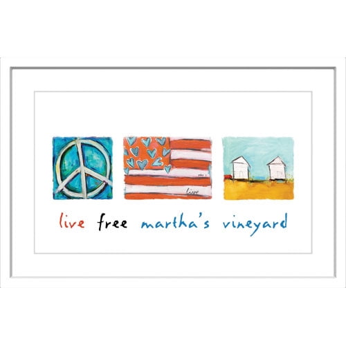 Marmont Hill "Live Free Martha's Vineyard" by Tori Campisi Painting Print in Frame