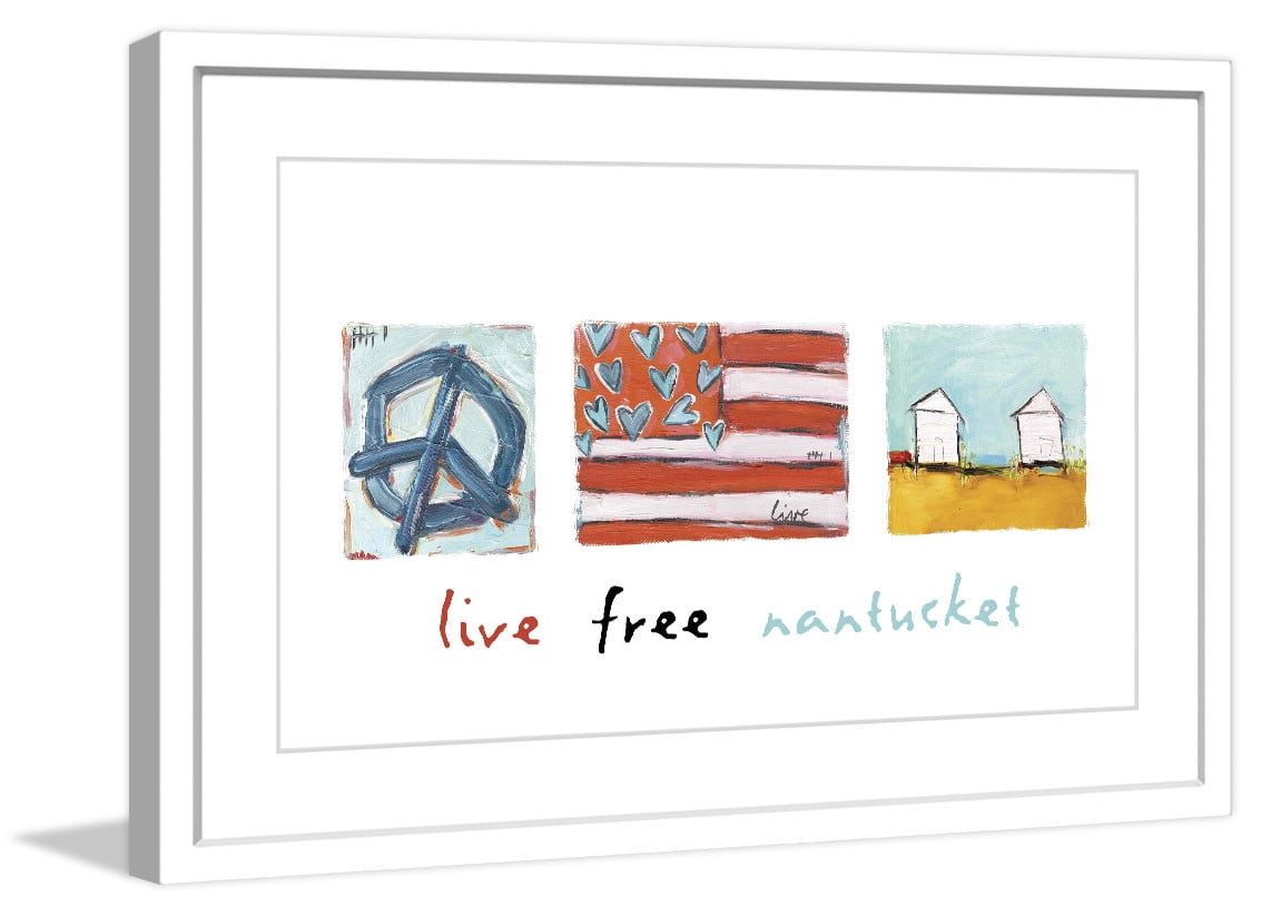Marmont Hill "Live Free Nantucket" by Tori Campisi Painting Print in Frame