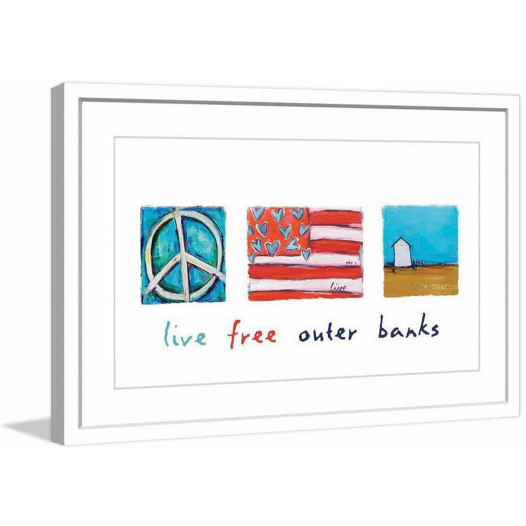 Live Free Outer Banks Framed Giclee Print 12" x 18"