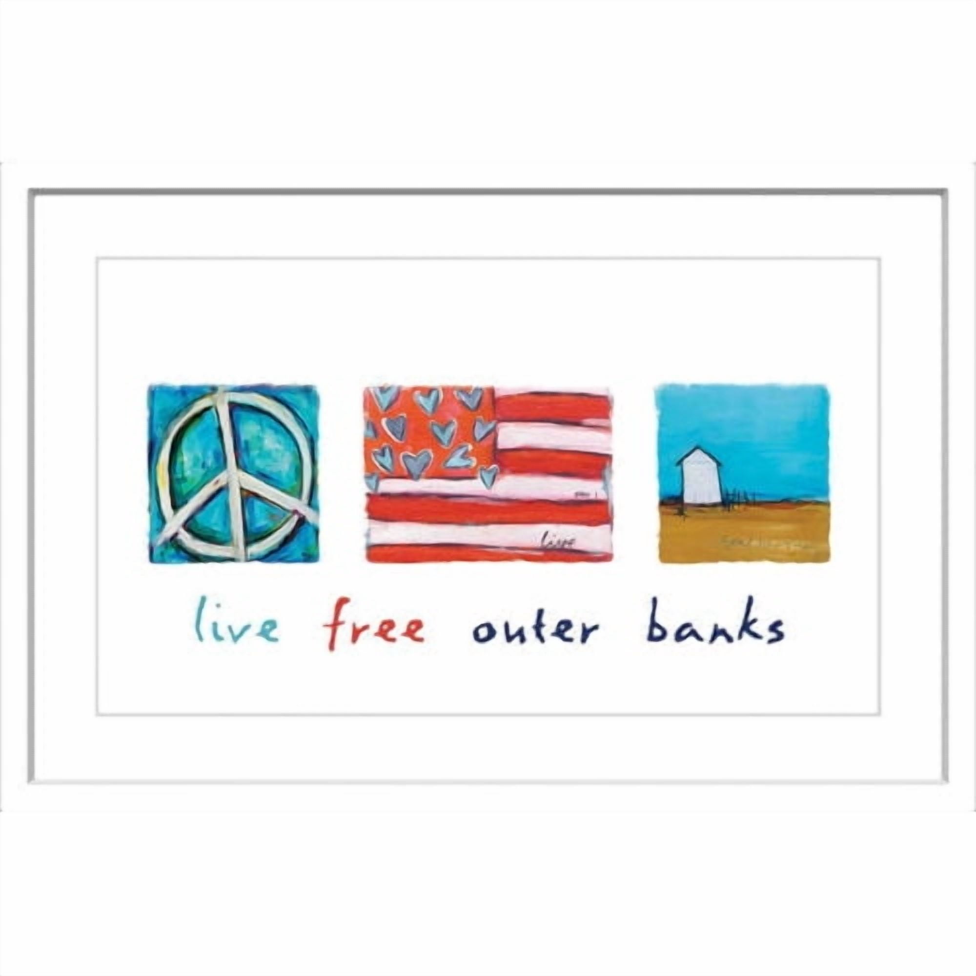 Marmont Hill "Live Free Outer Banks" by Tori Campisi Painting Print in Frame