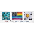thumbnail image 1 of Marmont Hill "Live Free San Francisco" by Tori Campisi Painting Print on White Pine Wood, 1 of 7