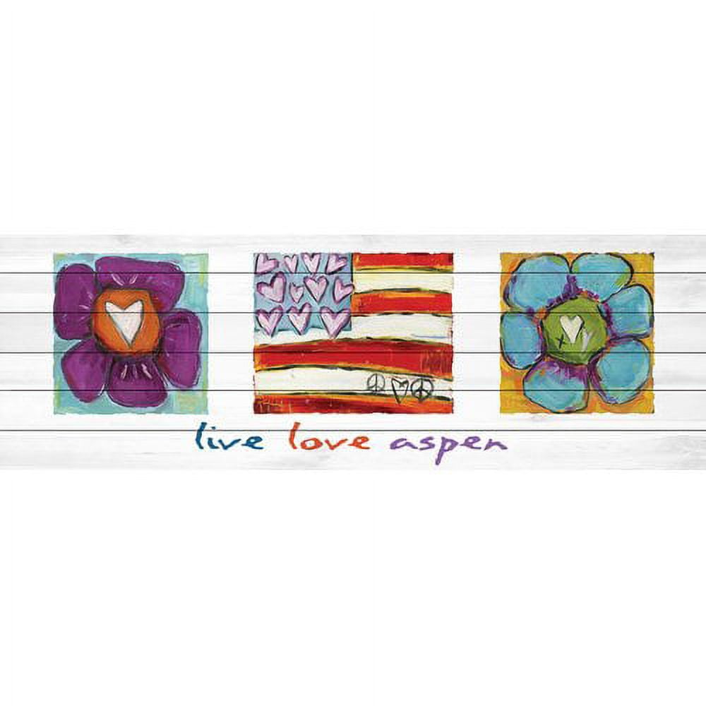 Marmont Hill "Live Love Aspen" by Tori Campisi Painting Print on White Pine Wood