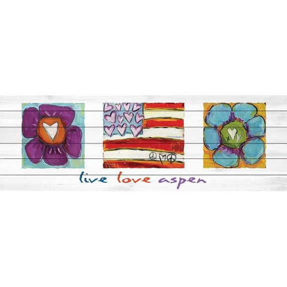 Marmont Hill "Live Love Aspen" by Tori Campisi Painting Print on White Pine Wood