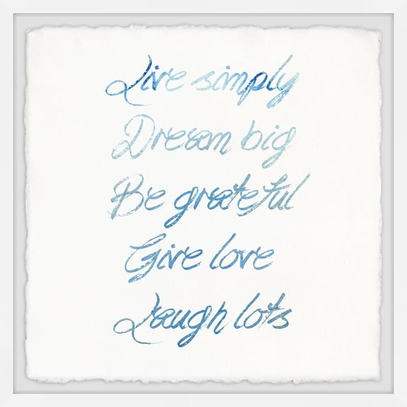 Marmont Hill Live Simply Dream Big II Framed Wall Art