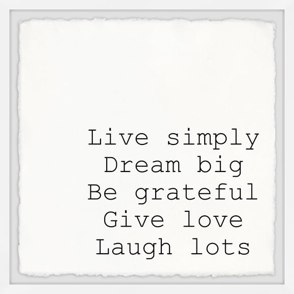 Marmont Hill Live Simply Dream Big Iii Framed Wall Art, 18.00" x 1.50"