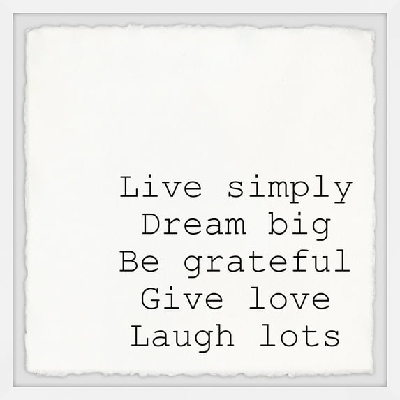 Marmont Hill Live Simply Dream Big Iii Framed Wall Art, 32.00" x 1.50"