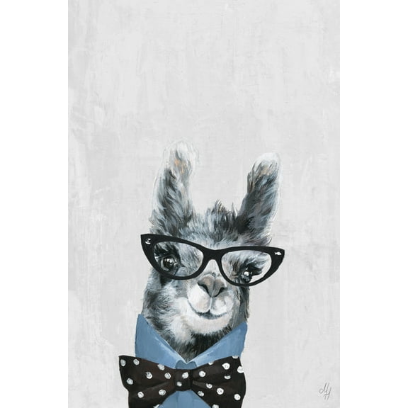 Marmont Hill Llama with a Bow III Canvas Wall Art