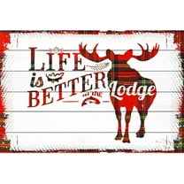 Marmont Hill "Lodge Life" Painting Print on White Wood