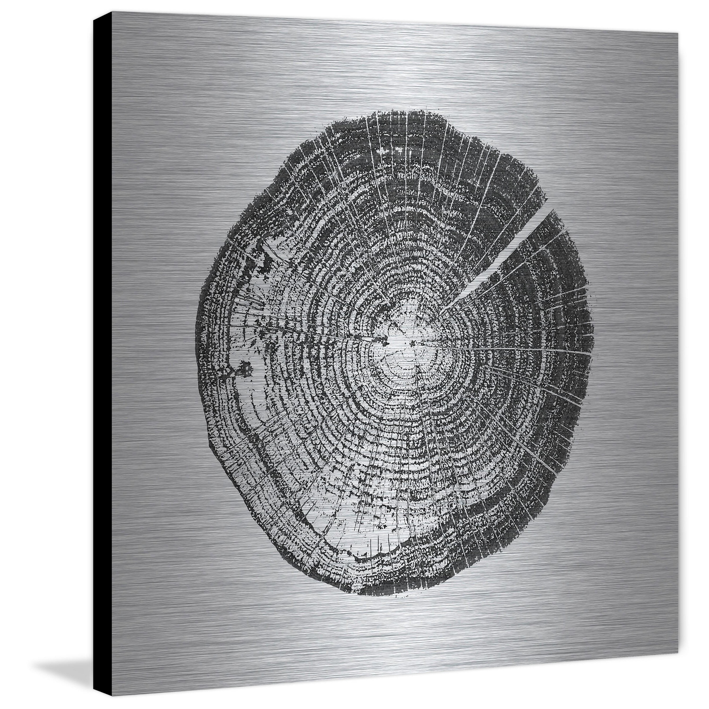 Marmont Hill "Log Cutout Black" By Amanda Greenwood Painting Art Print On Brushed Aluminum, 32.0" x 1.5"