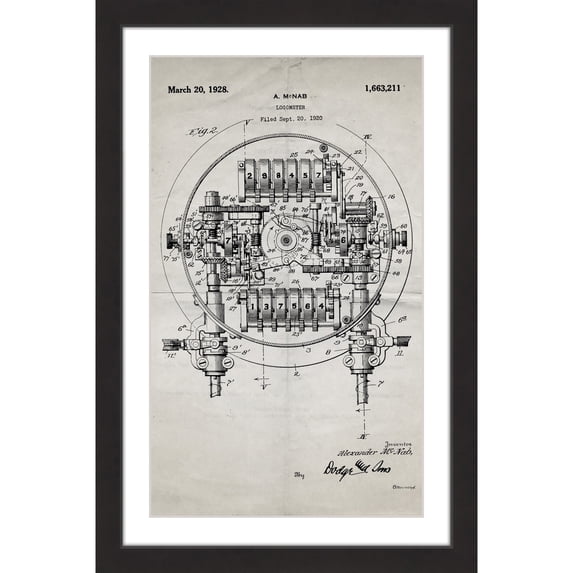 Marmont Hill - "Logo meter 1920 Old Paper" by Steve King Framed Painting Art Print