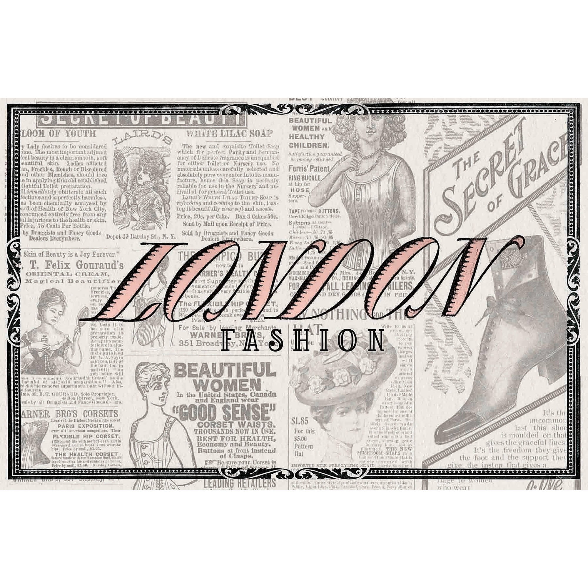 Marmont Hill "London Fashion" by Saturday Evening Post Painting Print on Canvas