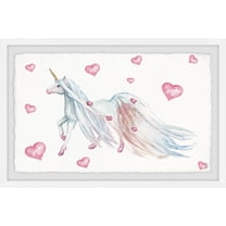 Marmont Hill Long-Haired Unicorn Framed Wall Art, 24.00" x 1.50"