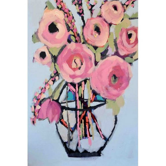 Marmont Hill "Lots of Pink Flowers" by Michelle Rivera Painting Print on Wrapped Canvas