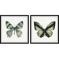 Marmont Hill Lovely Green Butterflies Diptych, 12" x 24"