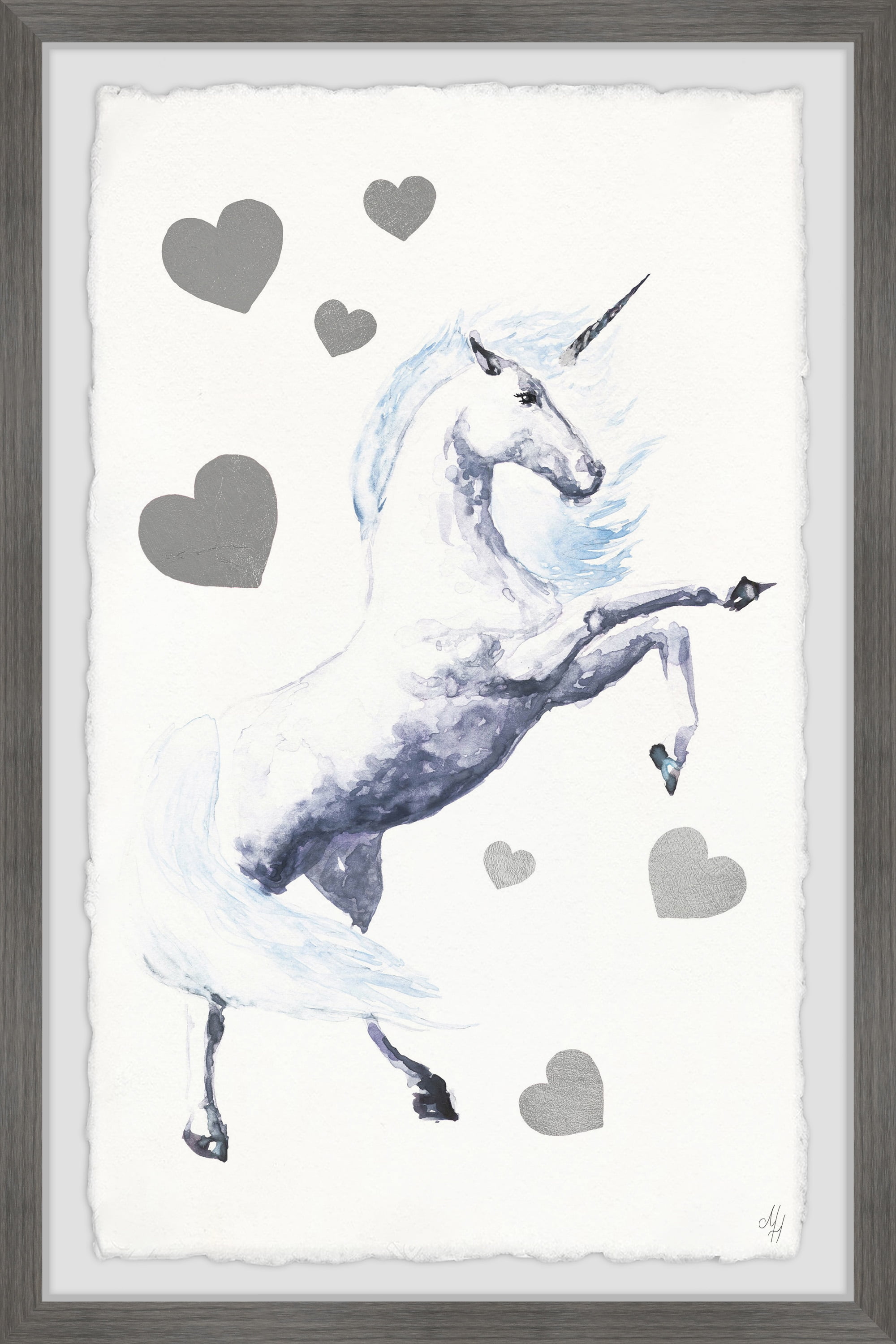 Marmont Hill Lovely Unicorn Framed Wall Art