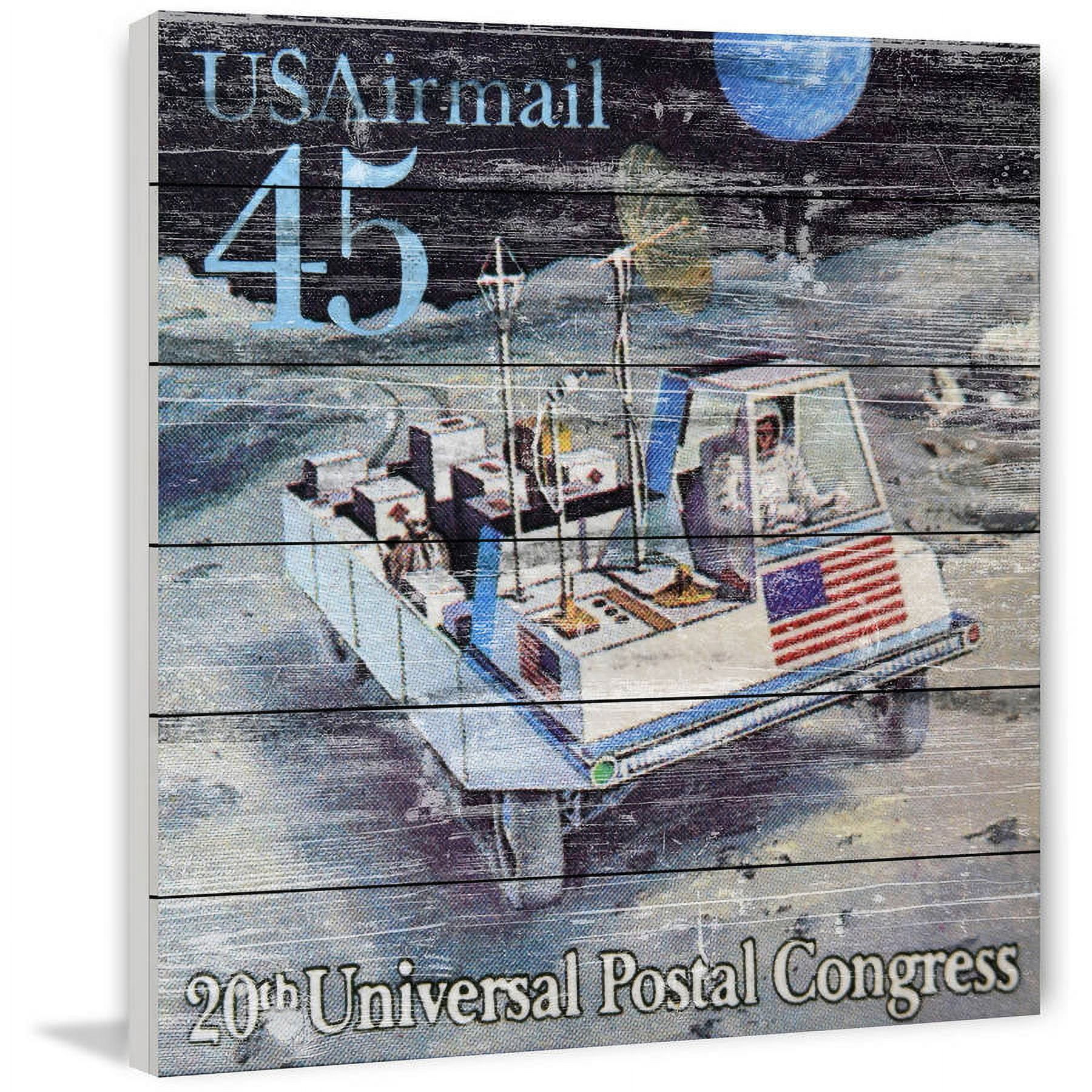 Marmont Hill ''Lunar Rover Stamp'' Graphic Art on Wood