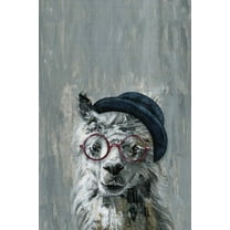 Marmont Hill Mad Hatter Llama Canvas Wall Art