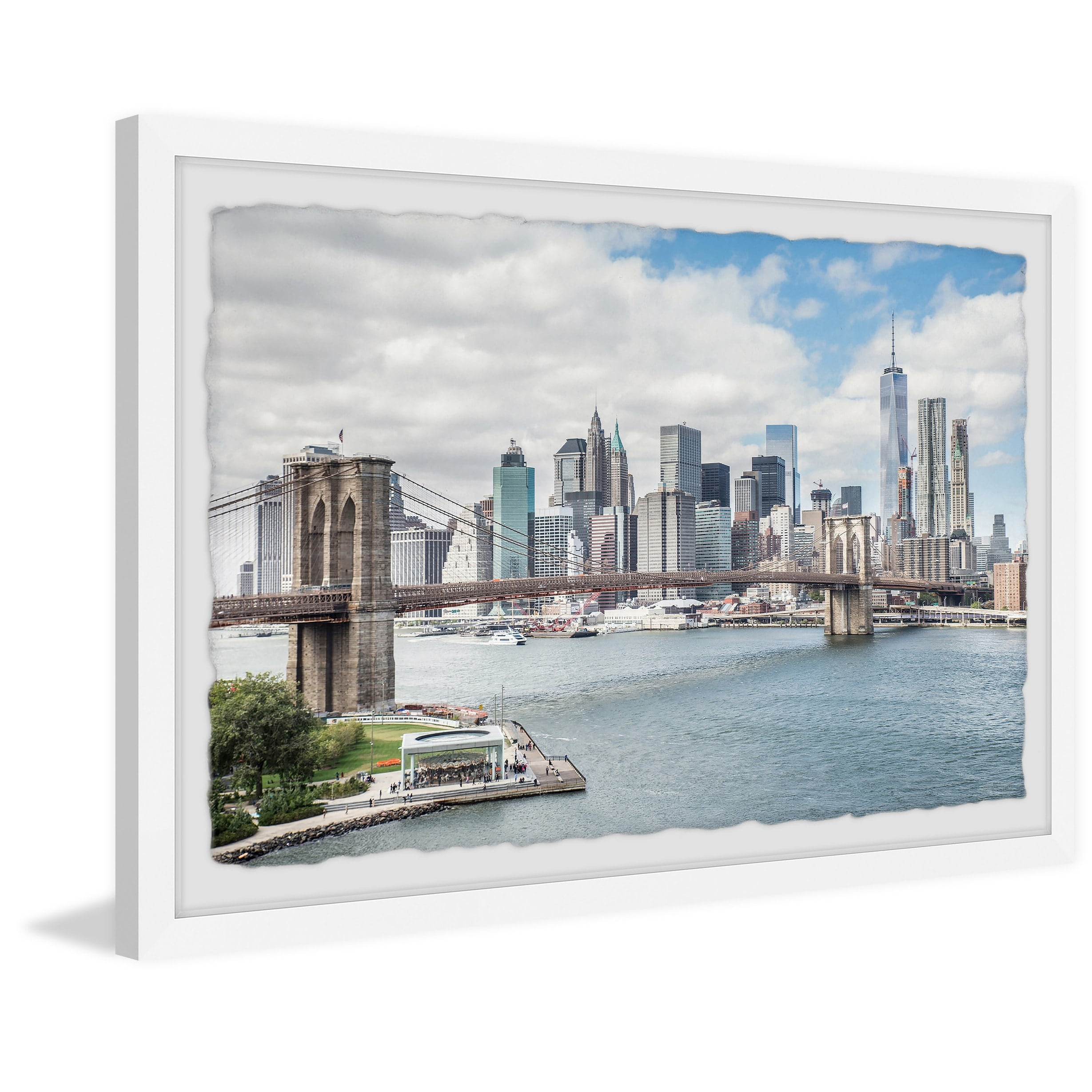 Marmont Hill Majestic Brooklyn Bridge Framed Wall Art, 1.50" x 18.00"