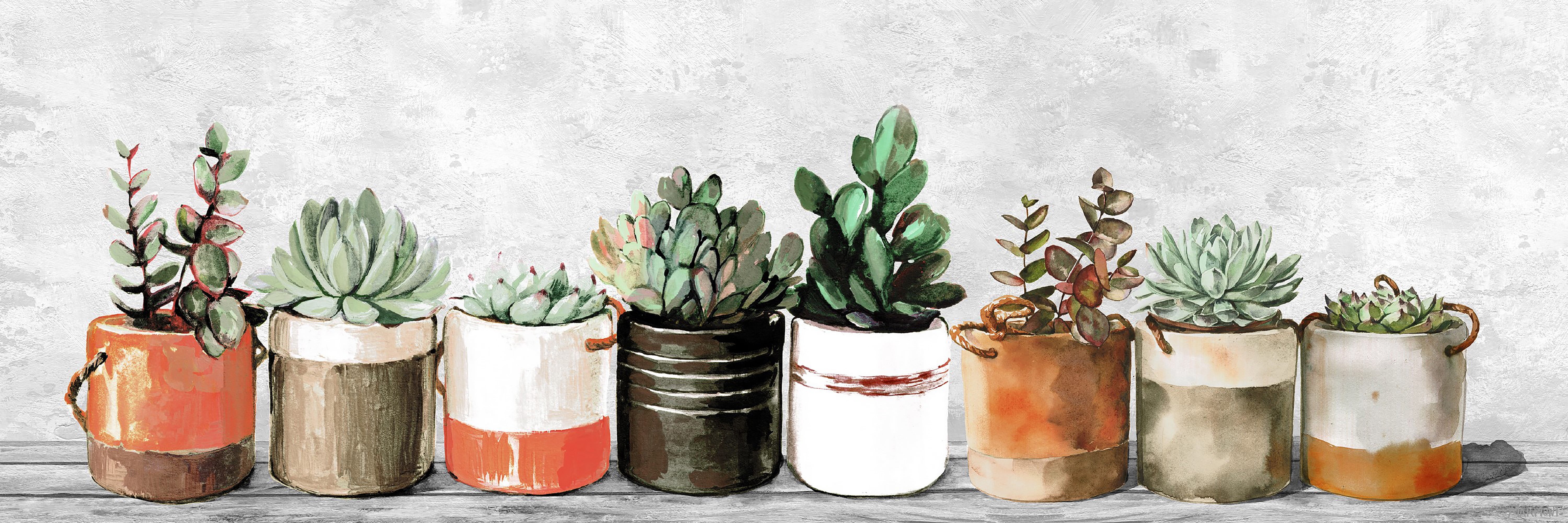 Marmont Hill Make It Orange Pots Canvas Wall Art