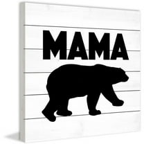 MARMONT HILL  - 'Mama Bear Black' by Diana Alcala Painting Print on White Wood - Multi-Color 18 x 18