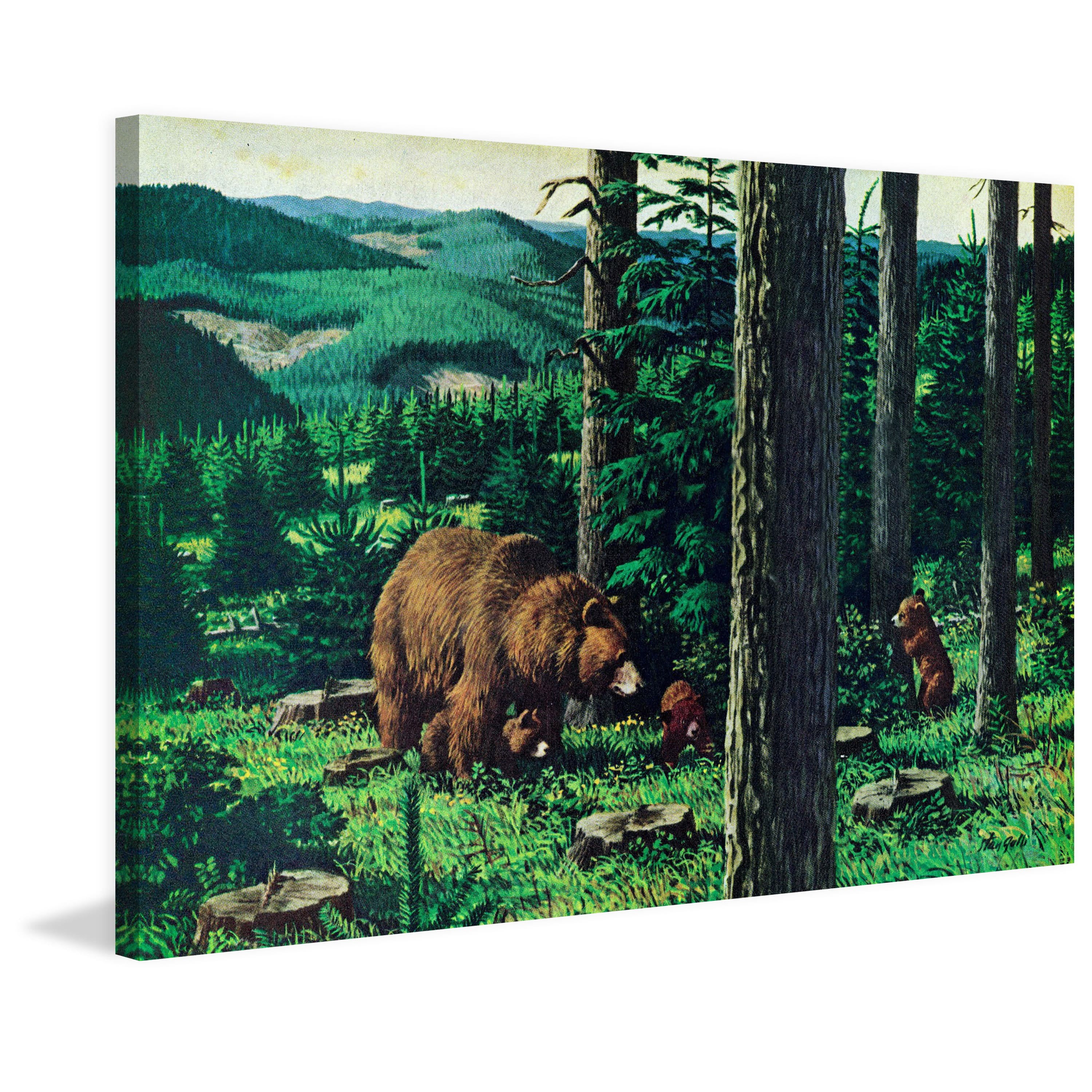 Marmont Hill "Mama and Cubs" Painting Print on Wrapped Canvas