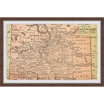 Marmont Hill Map of Colorado Framed Wall Art