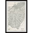 thumbnail image 1 of Marmont Hill Map of Ohio Counties Framed Wall Art, 1 of 6