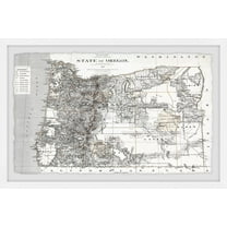 Marmont Hill Map of the State of Oregon Framed Wall Art, 8" x 12"