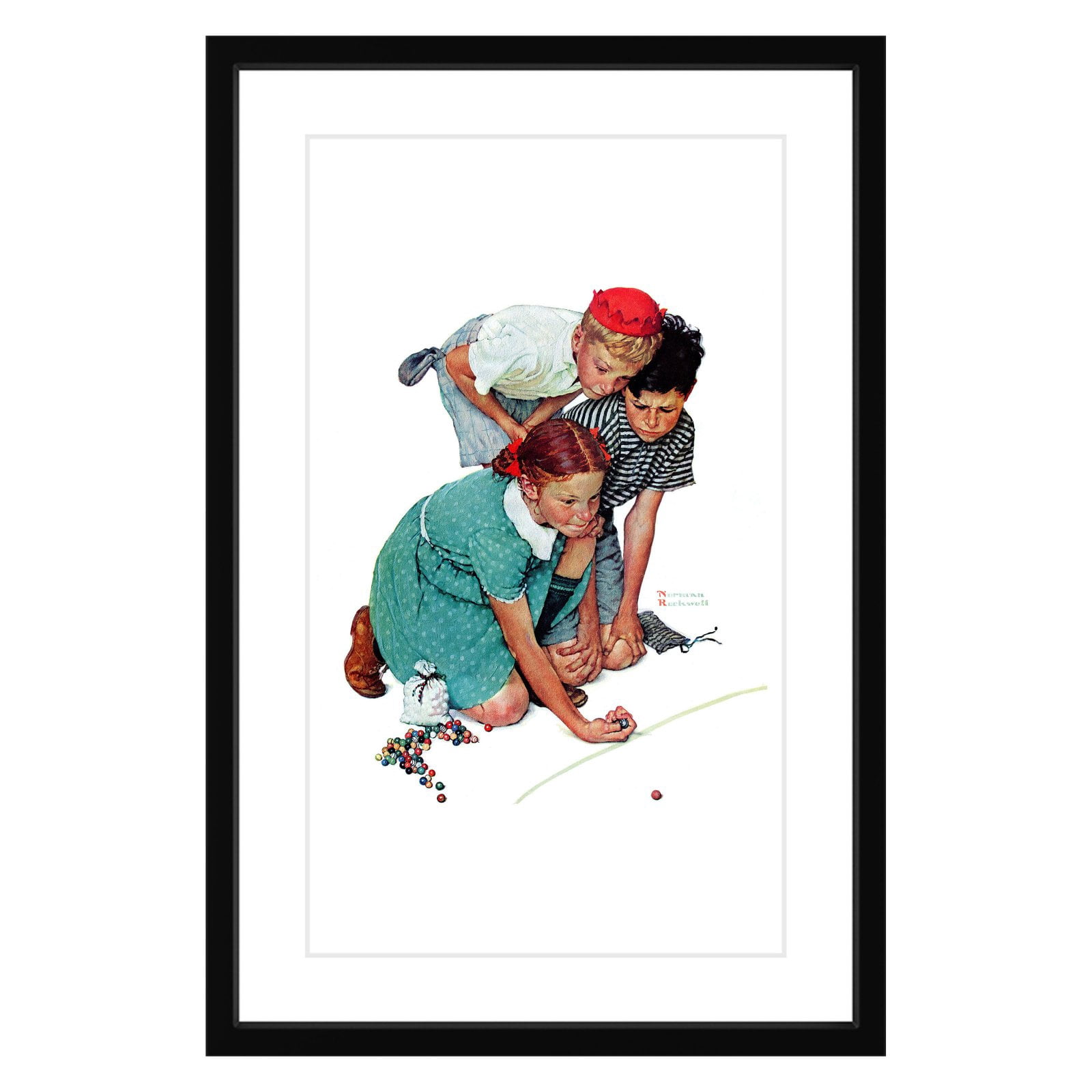 Marmont Hill Marbles Champ by Norman Rockwell Framed Wall Art