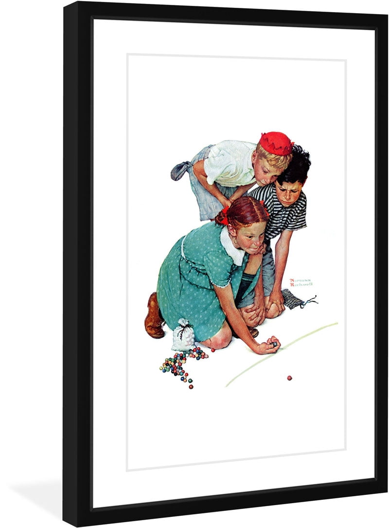 Marmont Hill Marbles Champ by Norman Rockwell Framed Wall Art