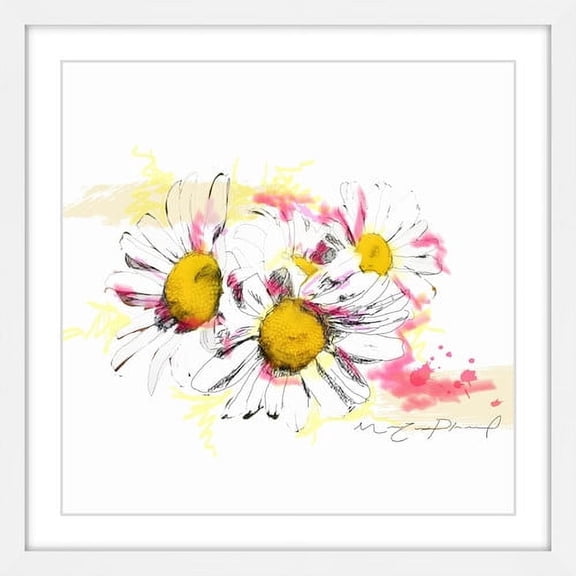 Marmont Hill "Marguerites" By Marie-Eve Pharand Framed Painting Art Print, 32.0" x 1.5"