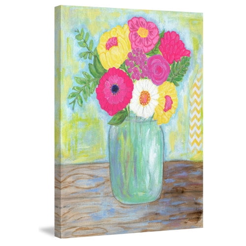Marmont Hill 'Mason Jar' by Jill Lambert Painting Print on Wrapped Canvas