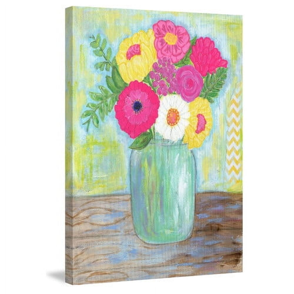 Marmont Hill "Mason Jar" by Jill Lambert Painting Print on Wrapped Canvas