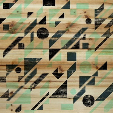 Marmont Hill - "Maze To Circles" Painting Art Print On Natural Pine Wood, 40.0" x 1.5"