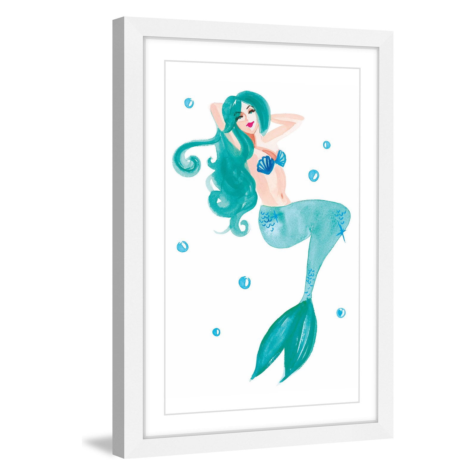 Marmont Hill "Mermaid Blue" by Molly Rosner Framed Painting Art Print
