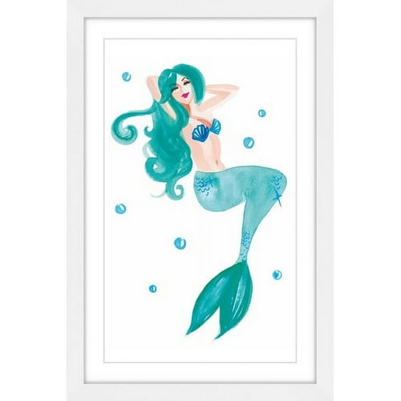 Marmont Hill "Mermaid Blue" by Molly Rosner Framed Painting Print