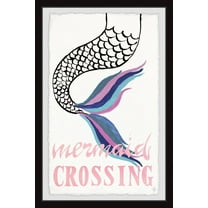 Marmont Hill Mermaid Crossing Ii Framed Wall Art, 8.00" x 1.50"