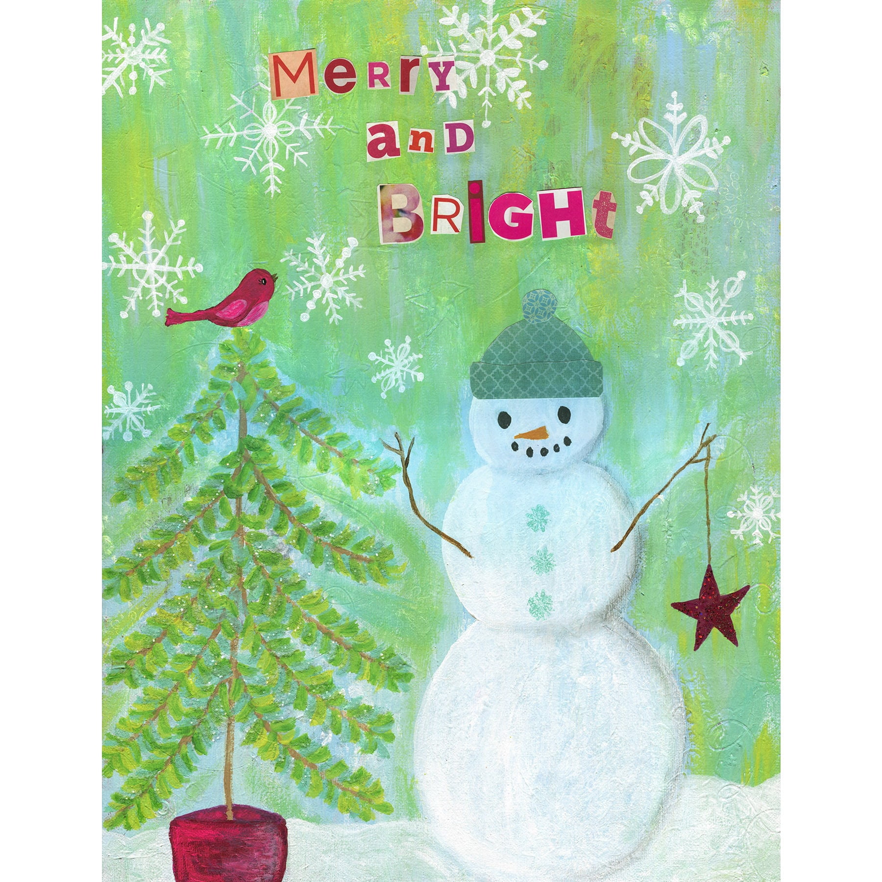 Marmont Hill "Merry and Bright" by Jill Lambert Painting Print on Wrapped Canvas