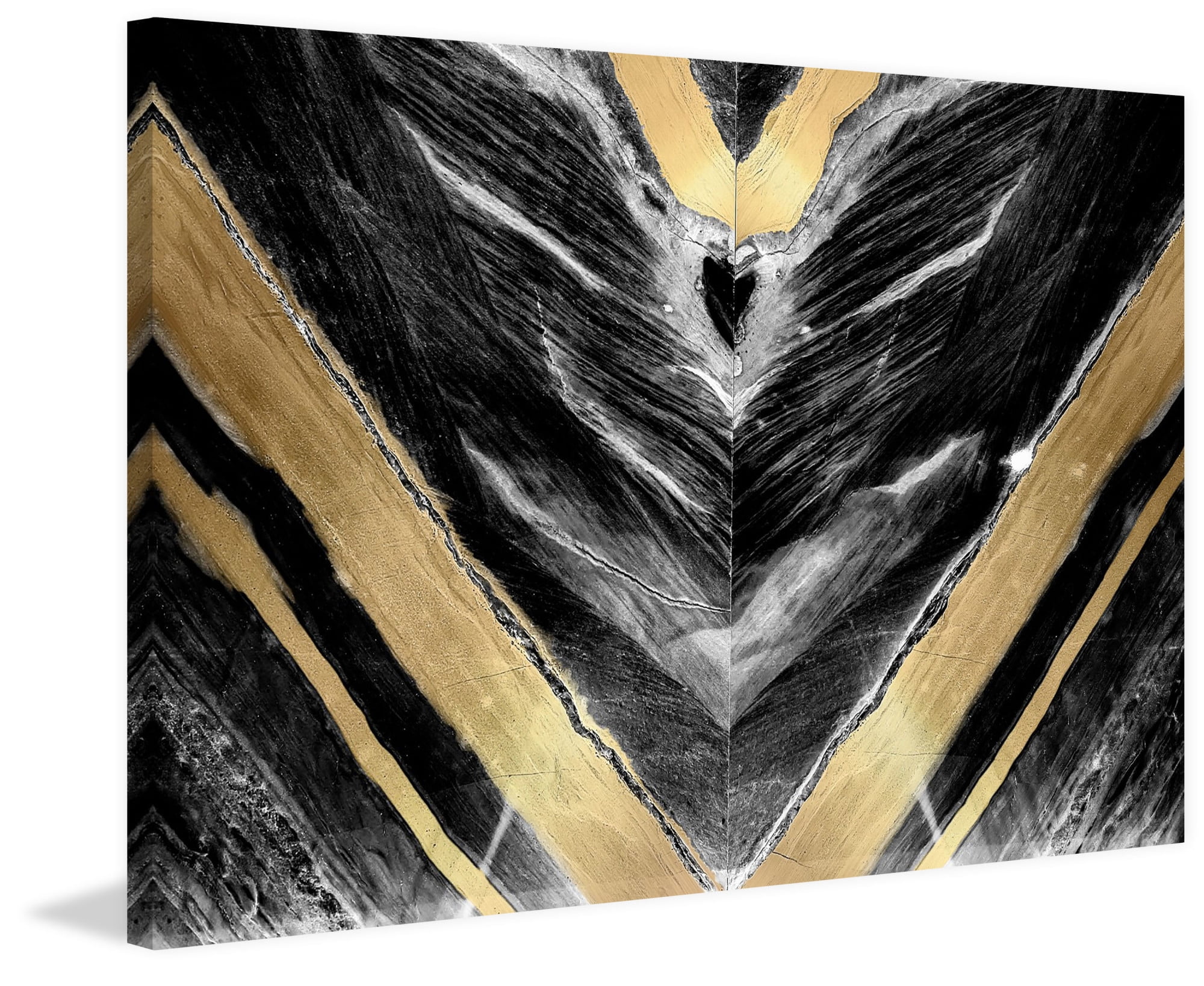 Marmont Hill Golden V Painting Print on Wrapped Canvas