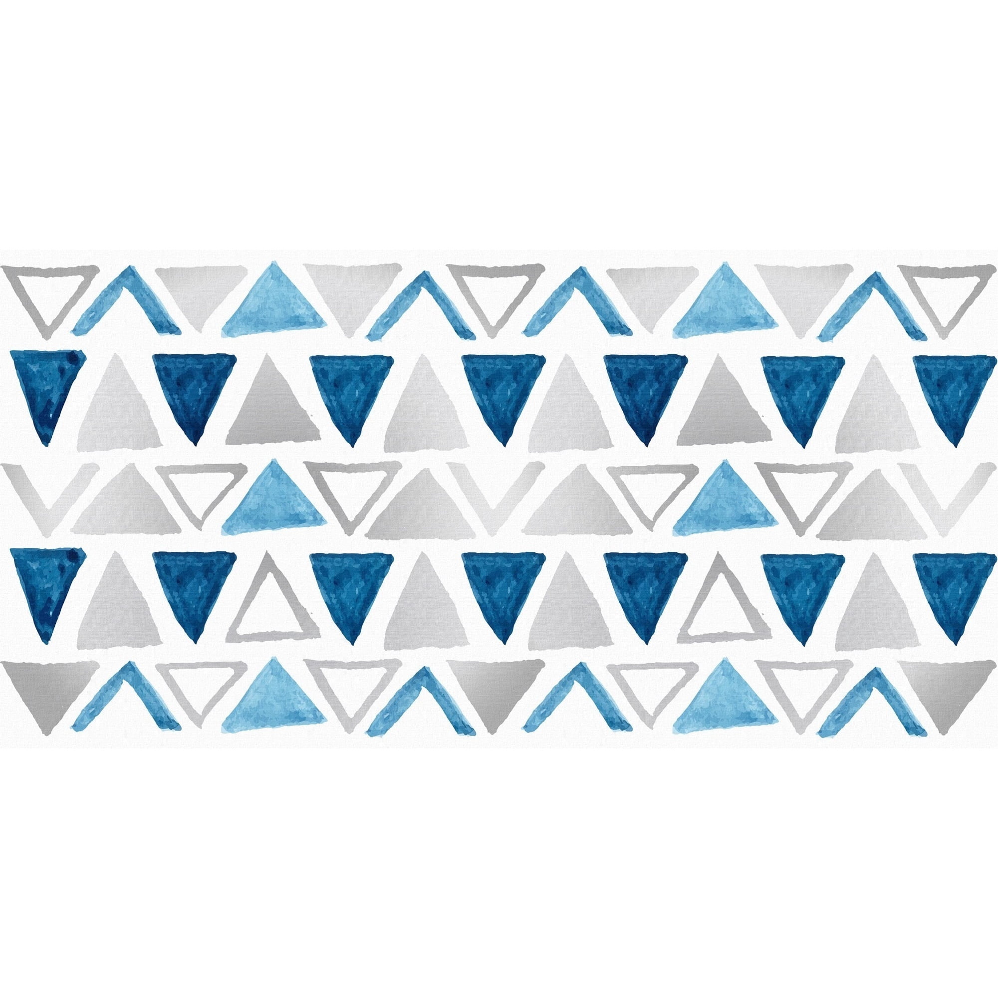 Marmont Hill Inc Marmont Hill - 'Shaded Triangles' Painting Print on Wrapped Canvas - Blue