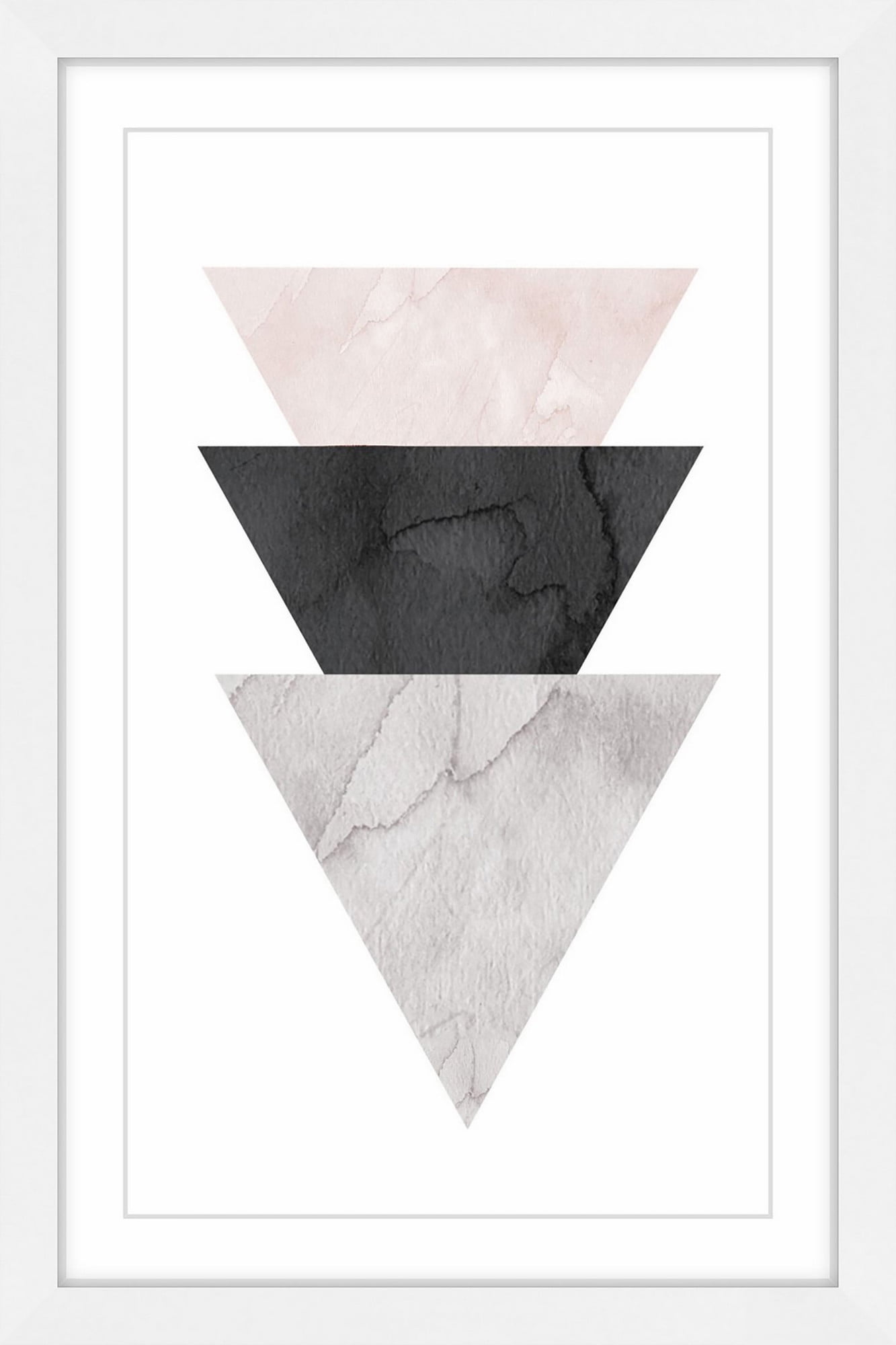 Marmont Hill Inc Marmont Hill - 'Triangle Stack' by Diana Alcala Framed Painting Print - Multi