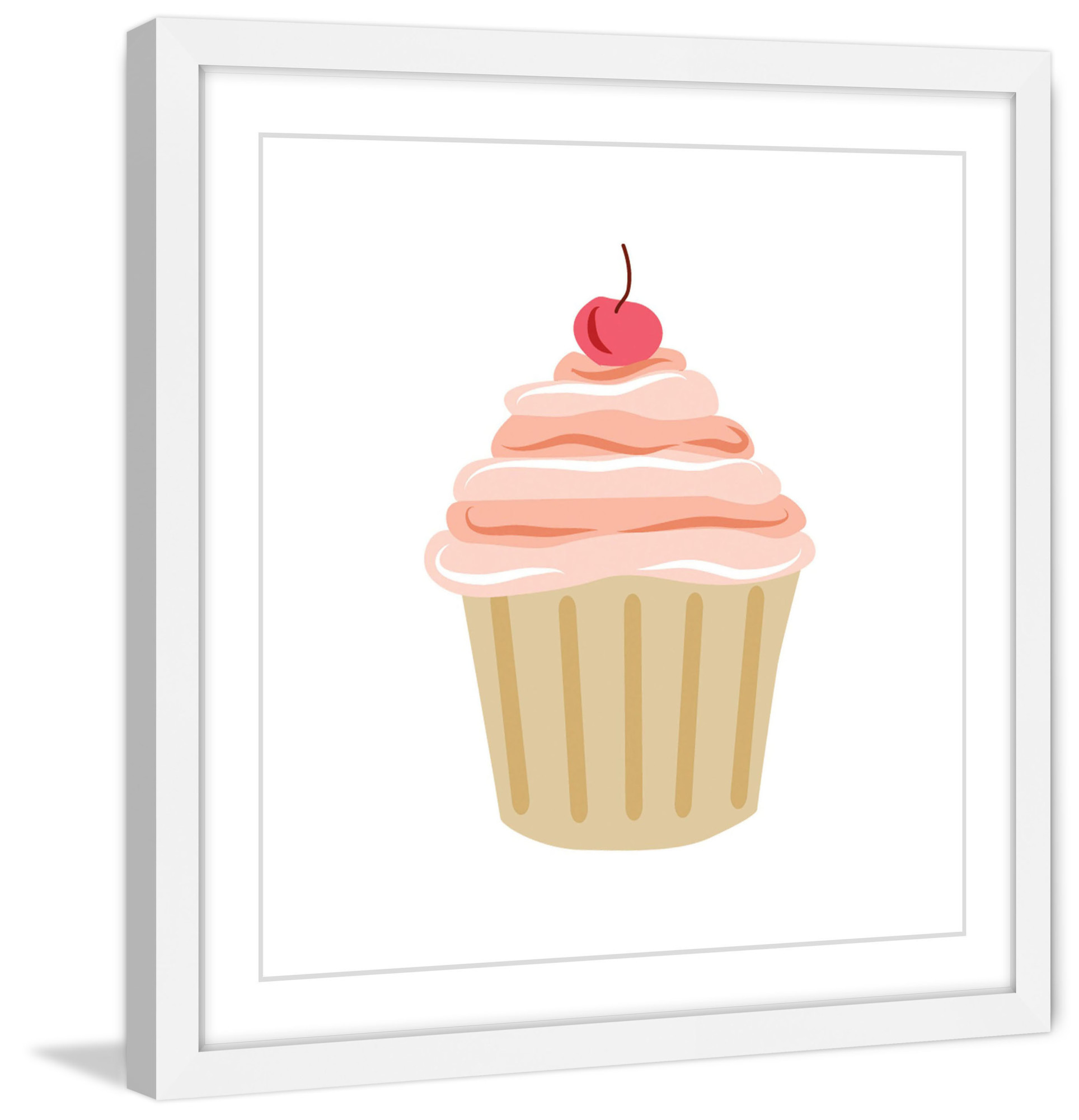 Marmont Hill Inc Marmont Hill - 'Cupcake Cherry' by Diana Alcala Framed Painting Print - Multi