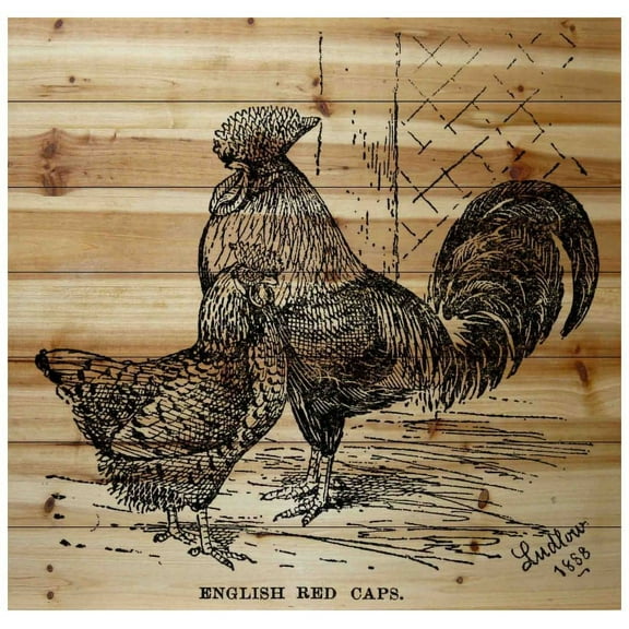 Marmont Hill Mh-Fmkit-22-Bdw-24 24" X 24" "Red Caps" Giclee Art Print On Wood