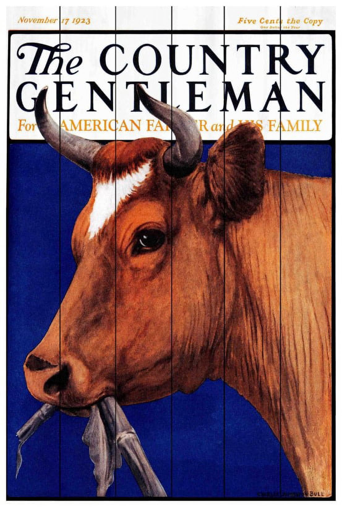 Marmont Hill "CG Cow Brown" Painting Print on White Wood