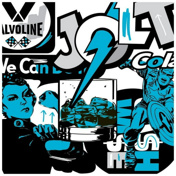 Marmont Hill Mh-Jrug-30-C-32 32" X 32" "Jolt 2" Giclee Art Print On Stretched Canvas By