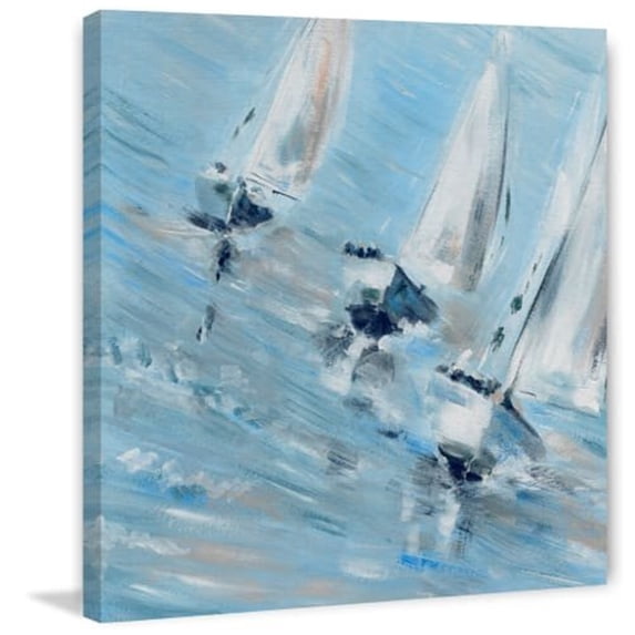 Rushing Boats Painting Print on Wrapped Canvas