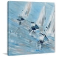 thumbnail image 1 of Rushing Boats Painting Print on Wrapped Canvas, 1 of 7